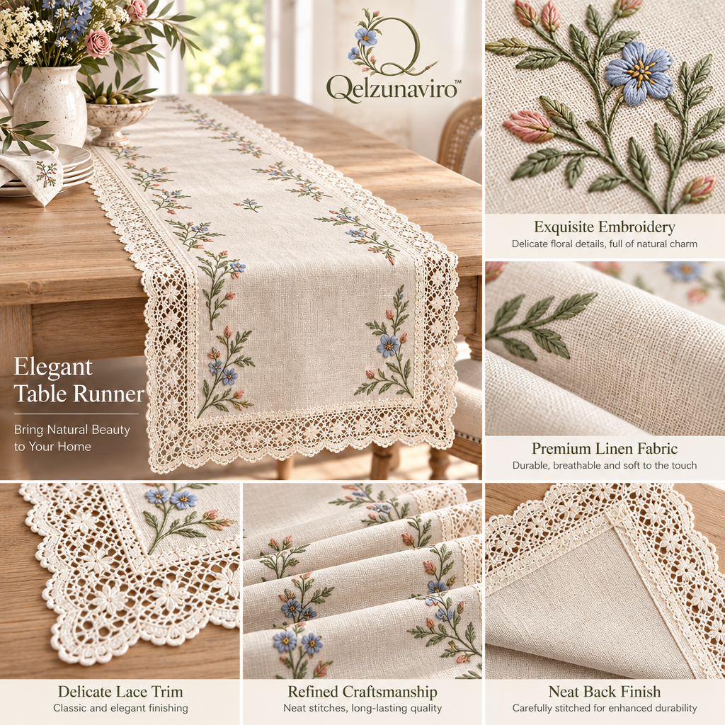 Wildflower Lace-Trim Table Runner — view 3