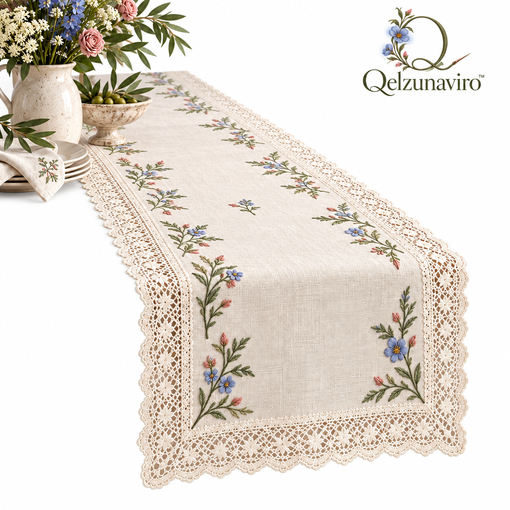 Wildflower Lace-Trim Table Runner — view 4