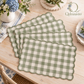 Sage Gingham Scalloped Placemats, Set of 4 — view 1