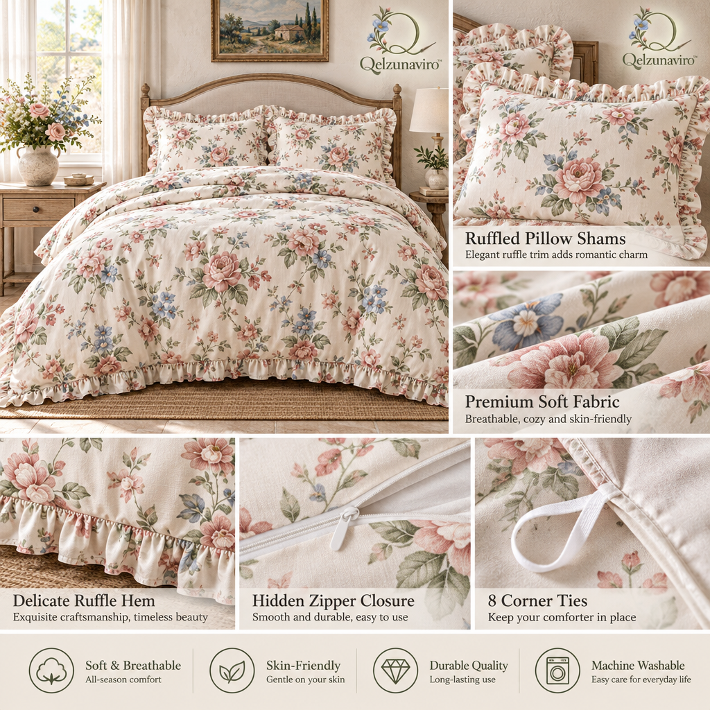 Rose Cottage Ruffle Duvet Cover Set — view 3