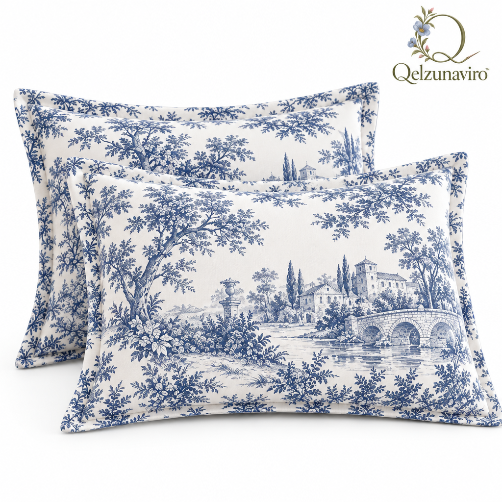 Blue Toile Pillowcase Pair — view 4