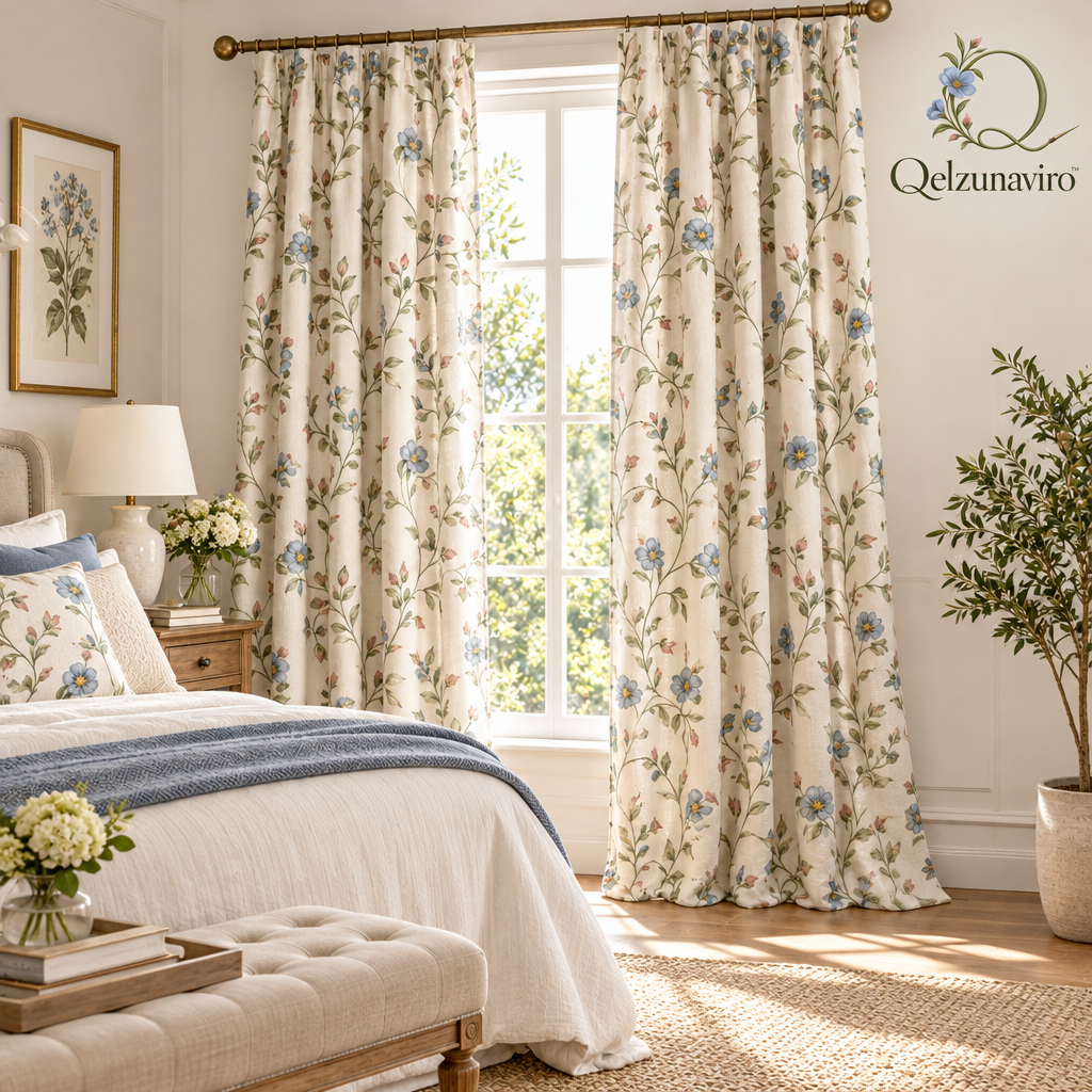Botanical Floral Curtain Panel Pair — view 2