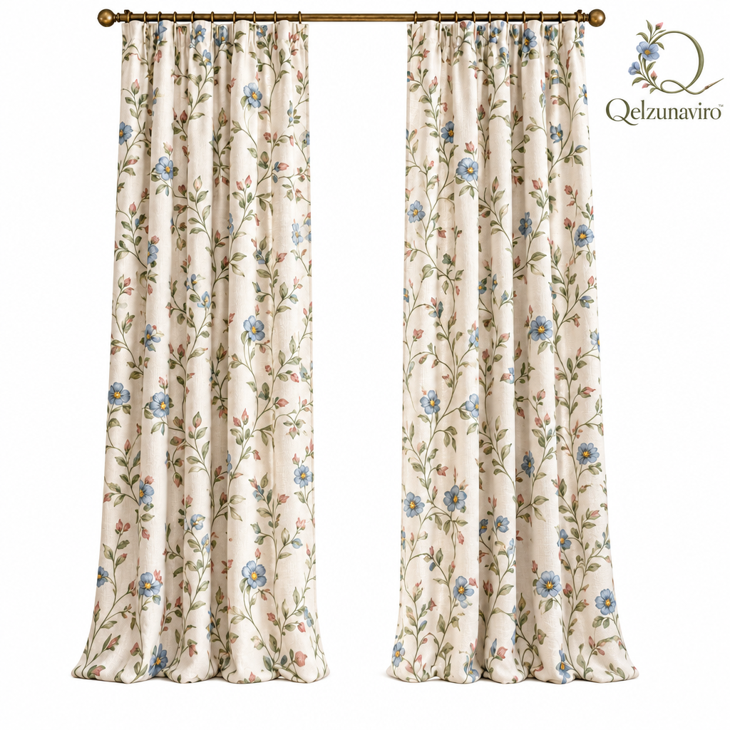 Botanical Floral Curtain Panel Pair — view 4